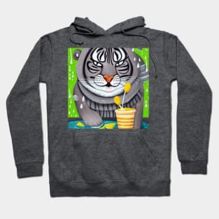 happy tiger love ice cream Hoodie